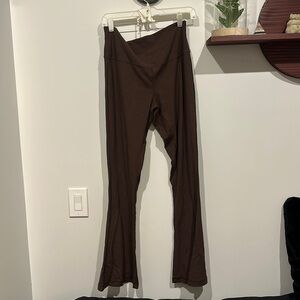 Lululmeon Align High Rise Ribbed Mini-Flare Legging - Regular in color brown